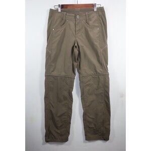 Kuhl Convert Convertible Hiking Pants Olive Brown Green Size 6 Regular Zip Off